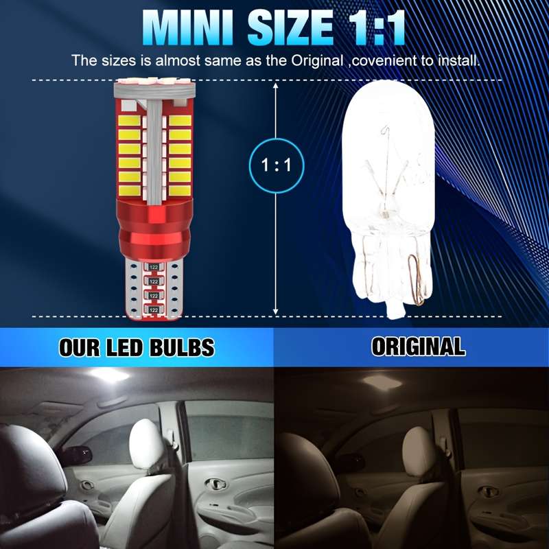2pcs T10 168 192 W5W 57 SMD 3014 LED Canbus No Error Car Marker Light Parking Lamp Mo