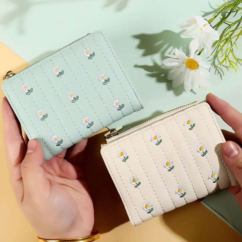 1pc Fashion Trend Women'S Purse 2005 New Small Fresh Flowers Cute Small Purse Waterproof Wear-Resis