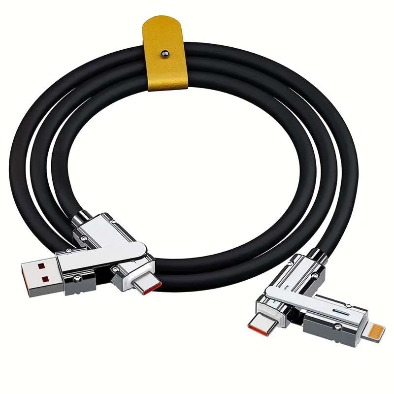 1pc 100cm 4in1 Data Cable USB to Lightning Cable for iPhone 14 13 12 11 USB C to Type C Cable F