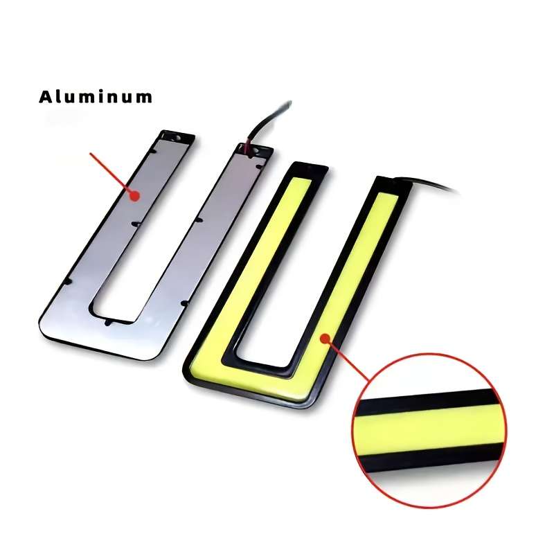 2pcs Car-Shaped COB LED Daytime Running Lights DC 12V High-Brightness LED DRL Exter