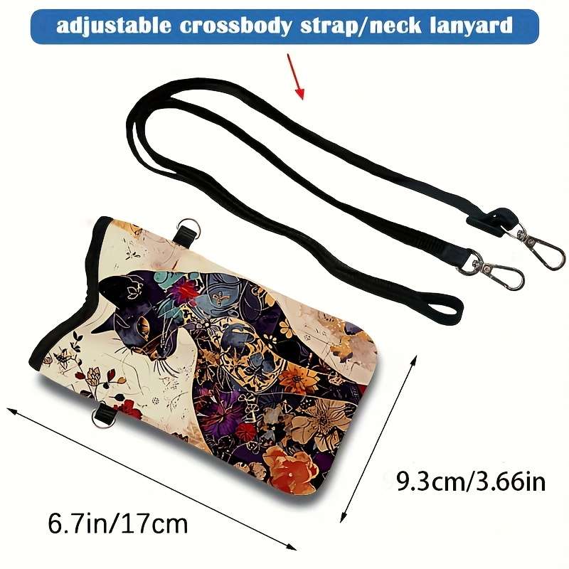 1pc Colorful Cat Print Synthetic Synthetic Leather High Quality Material Shockproof Phone Bag with