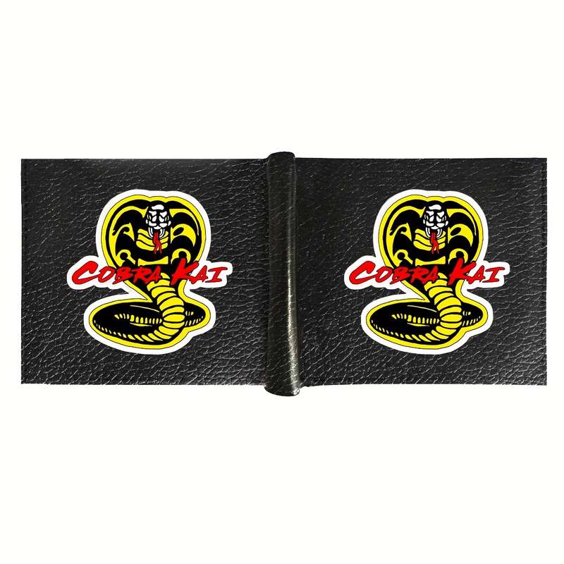 1pc Men's Vintage Cobra Kai Karate Faux Leather WalletSleek Bifold with Card Slots Crocodile Pa