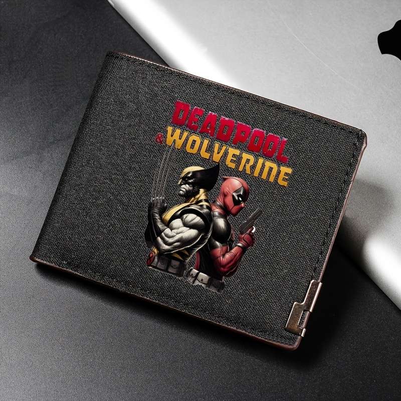 1pc Everyday Comfort Deadpool Wolverine Vintage Canvas WalletCartoon Design Black Gray Cre