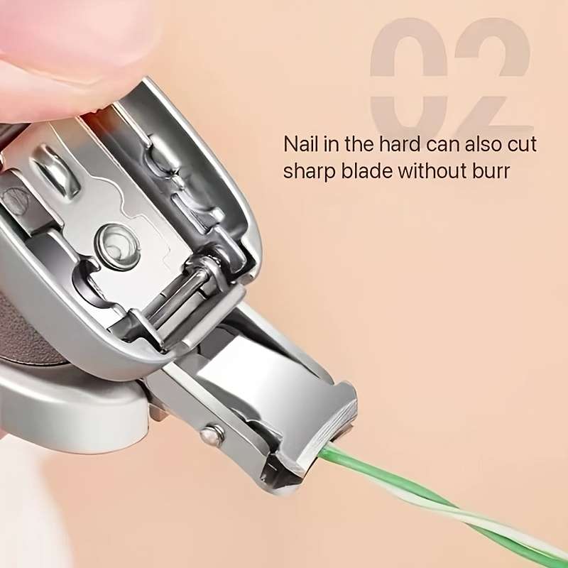 1pc Stainless Steel Mini Folding Nail Clipper With Creative Splash-proof Nail Clipper Nail Clip