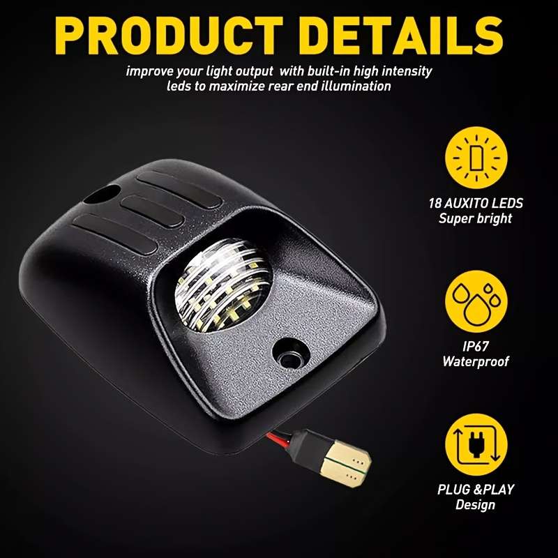 2pcs Suitable for LED License Plate Lights for 12-24V Easy To Install and Portable C