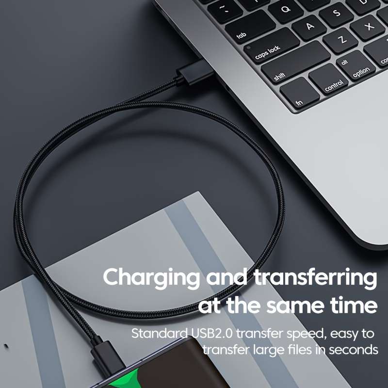 1pc 120W 6A Fast Charging USB Type C Cable 100cm 36V Max Voltage Round Plastic Matte Finish