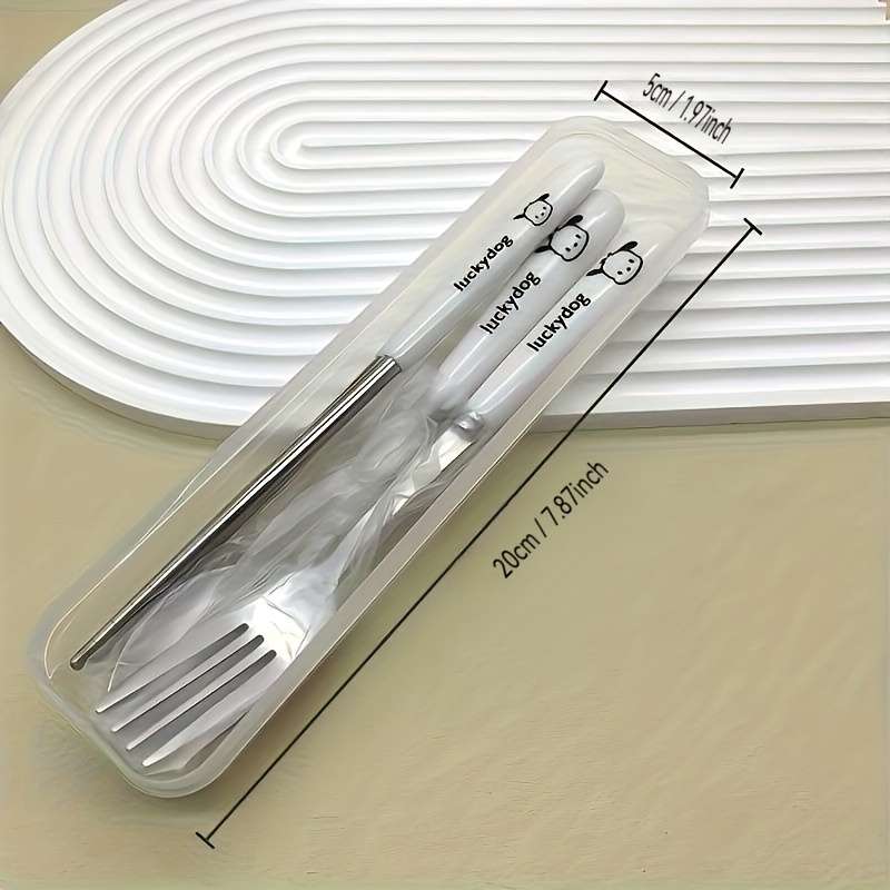 3pcs Stainless Steel Cutlery Set Cute for kuromi for My Melody and Chao Chao Designs Incl
