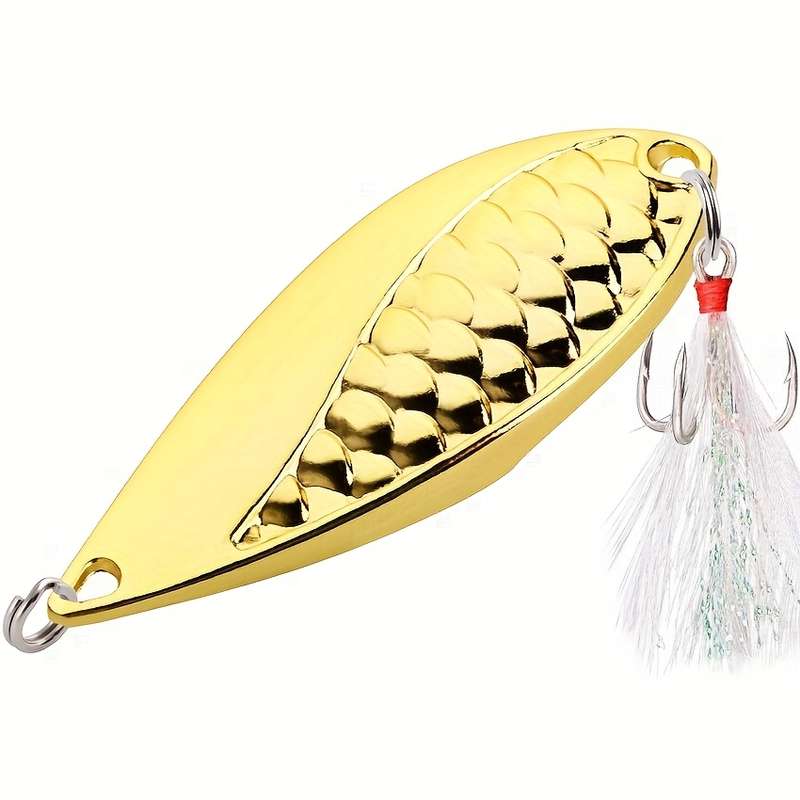 3pcs 3.5g Fishing Lures Set Assorted Sizes Metal Spinner Spoons with Saltwater Hooks