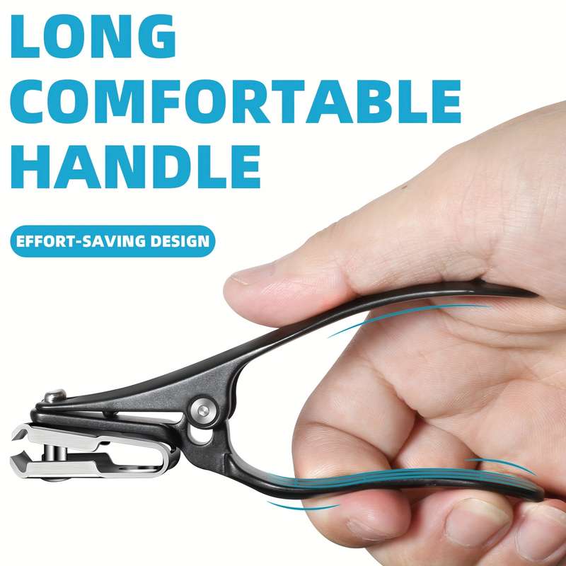 2pcs Nail Clipper Set with 360 Rotating Long Handle Curved Stainless Steel Blades and Splash