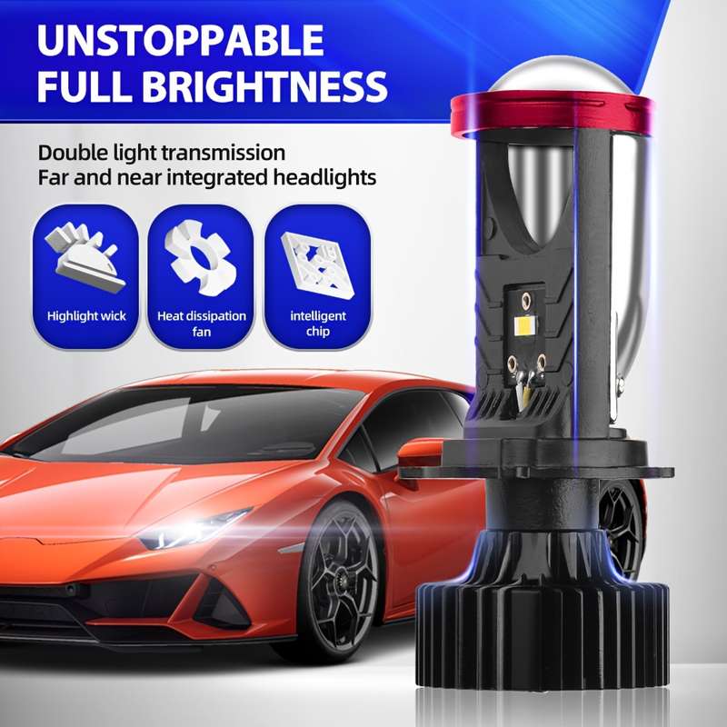 1pc H4 Led Projector Headlight Lens Left Hand Driving 180W H4 LED LHD Bulb Suitable