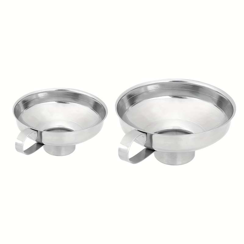 2pcs set Stainless Steel Wide-Mouth Funnel for Canning Salad Dressing More Easy Clean Foo