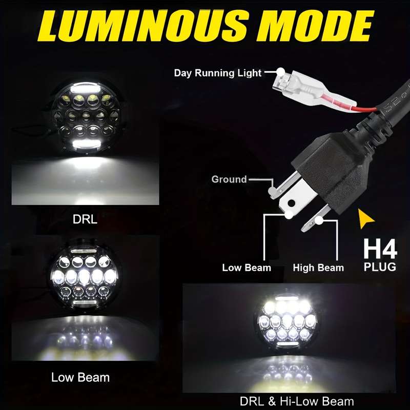 1pc 17.78cm Round Spot LED Light High LowBeam DRL LED Work Driving Lamp Fog Lamp ForT