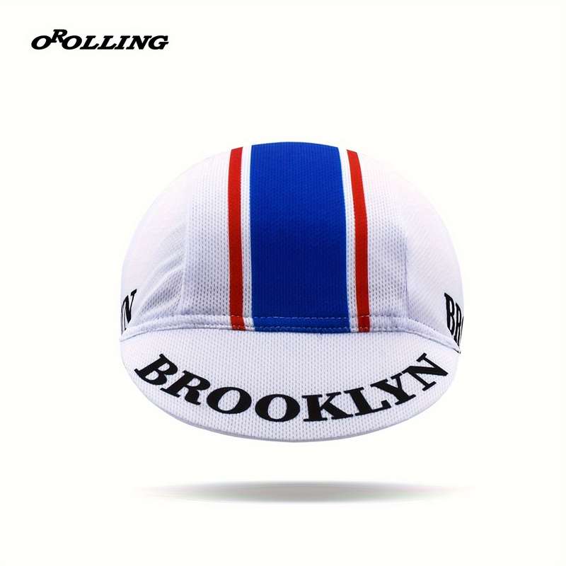 1pc Oscrolling Retro-Style Breathable Cycling Cap with UV Protection Colorful Striped Design Poly