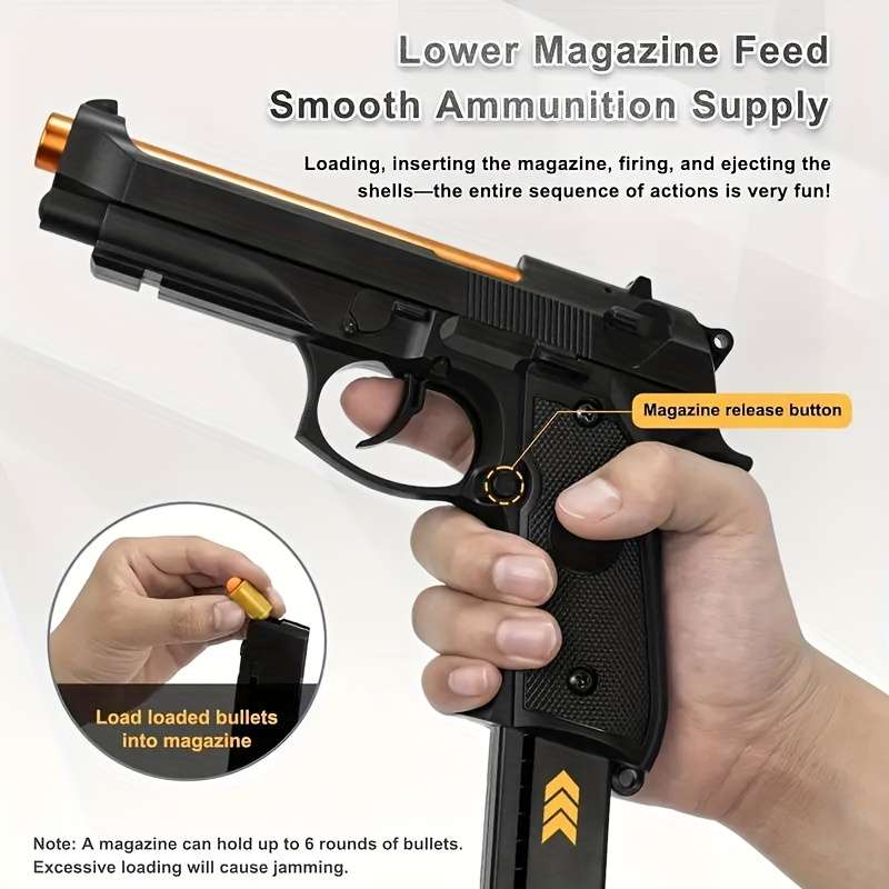 Toy Guns Items Sand Color  6 Shells  Add  20 Soft Bullets
