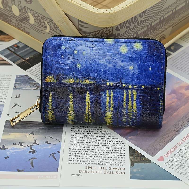 1pc Vintage Chic Envelope WalletSpacious Multi-Compartment Card Holder with Zipper Closure Dura