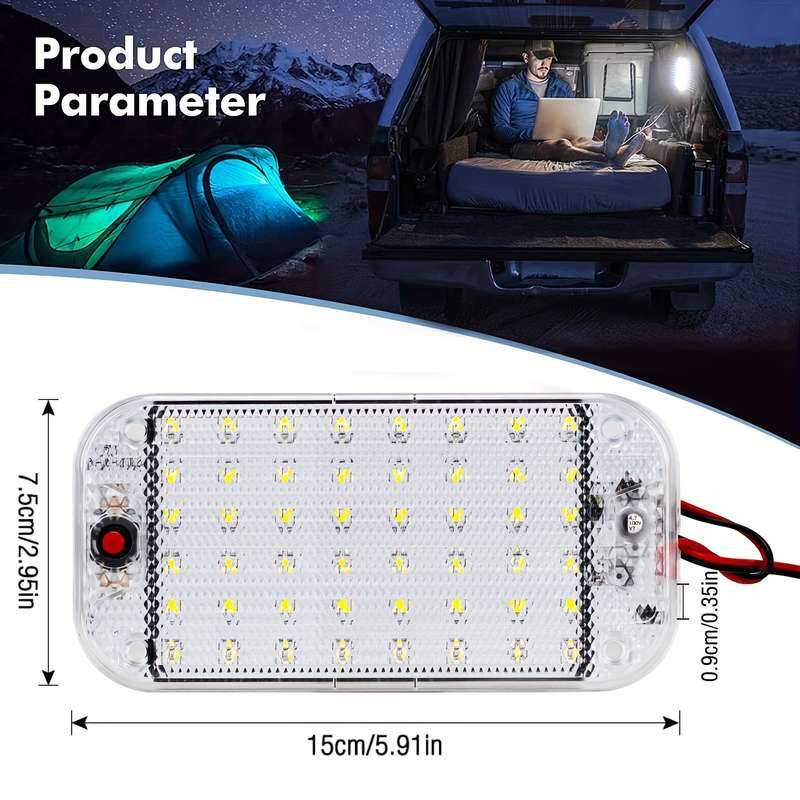 1pc 12V 800 Lumens Super Bright LED Ceiling Dome Light for RV Car Trailer Truck Camp
