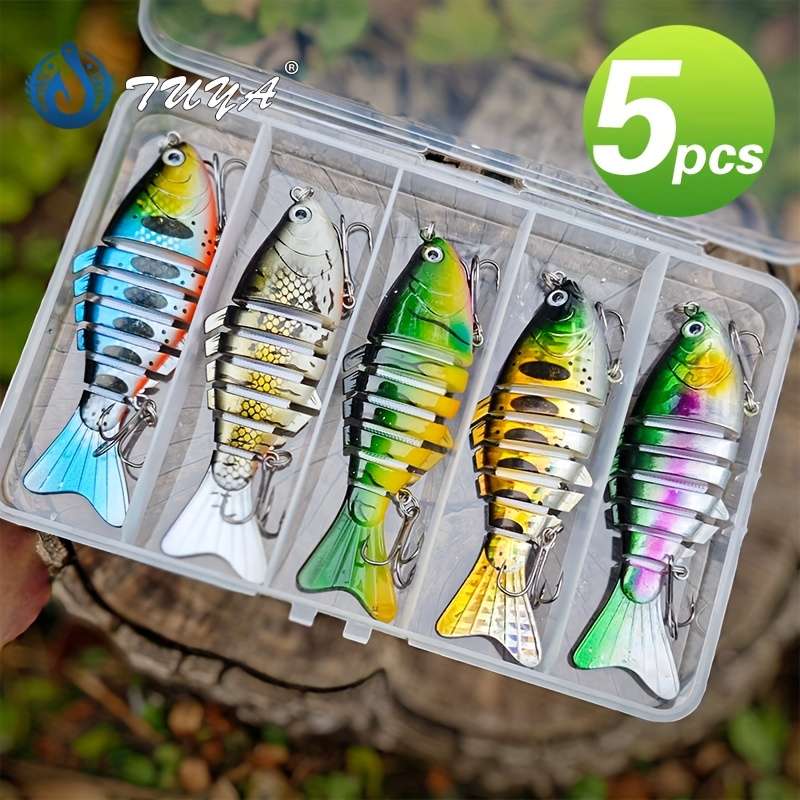 5pcs Fishing Lures Set Realistic Swimbait with Hard Bait and Spinner Blades ABS Material Fr