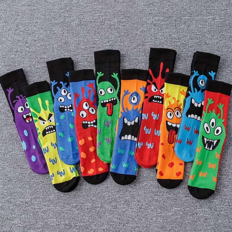 5 Pairs Random Colors One Size High Elastic Socks