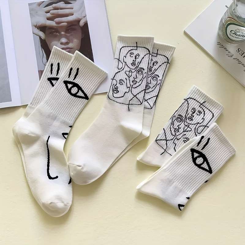 3 Pairs Black Mix One Size High Elastic Socks