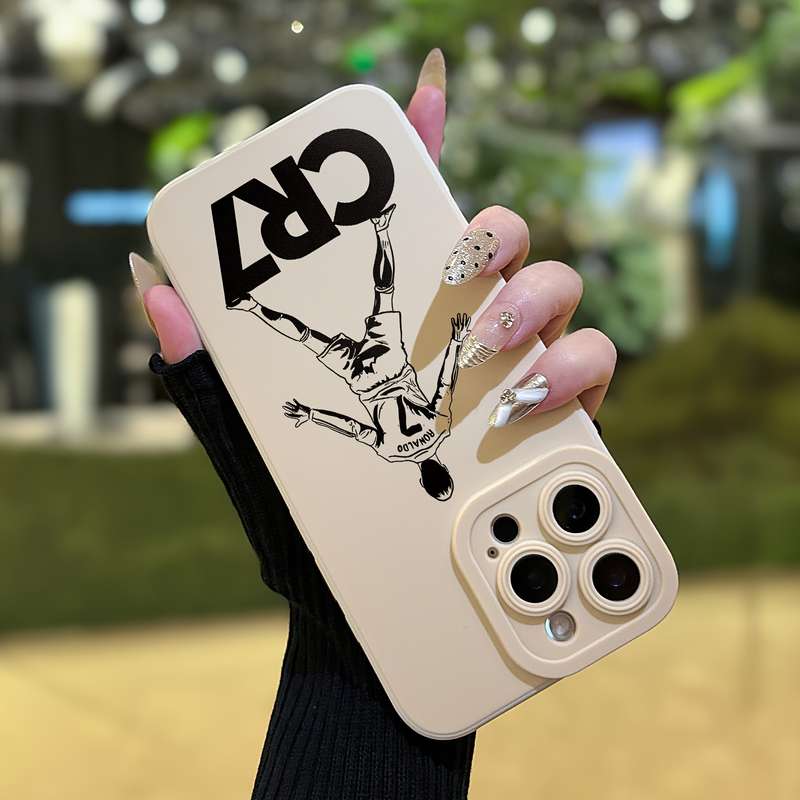 1Pc Black For iPhone XR Angel Eyes CR7 Phone Case