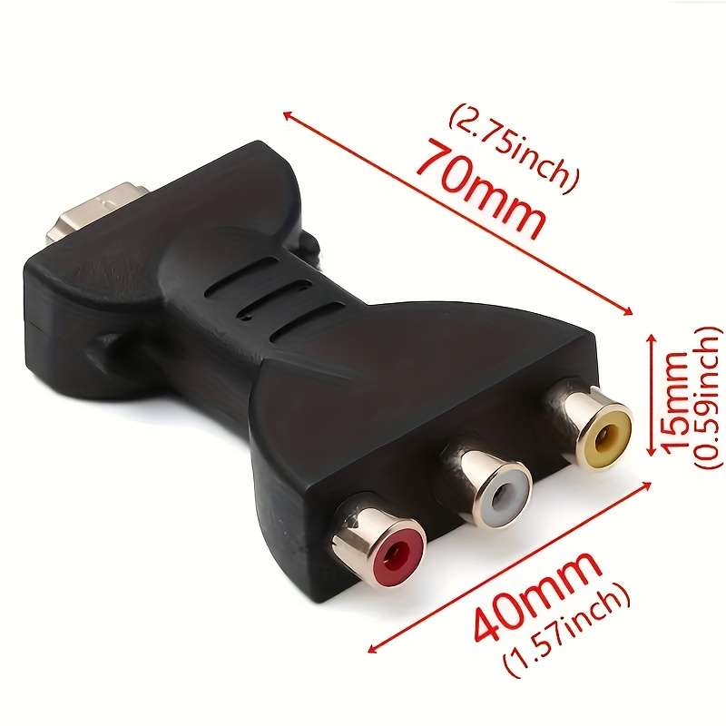 1 Pack Hdtv To 3 Rca Audio Video Av Component Converter