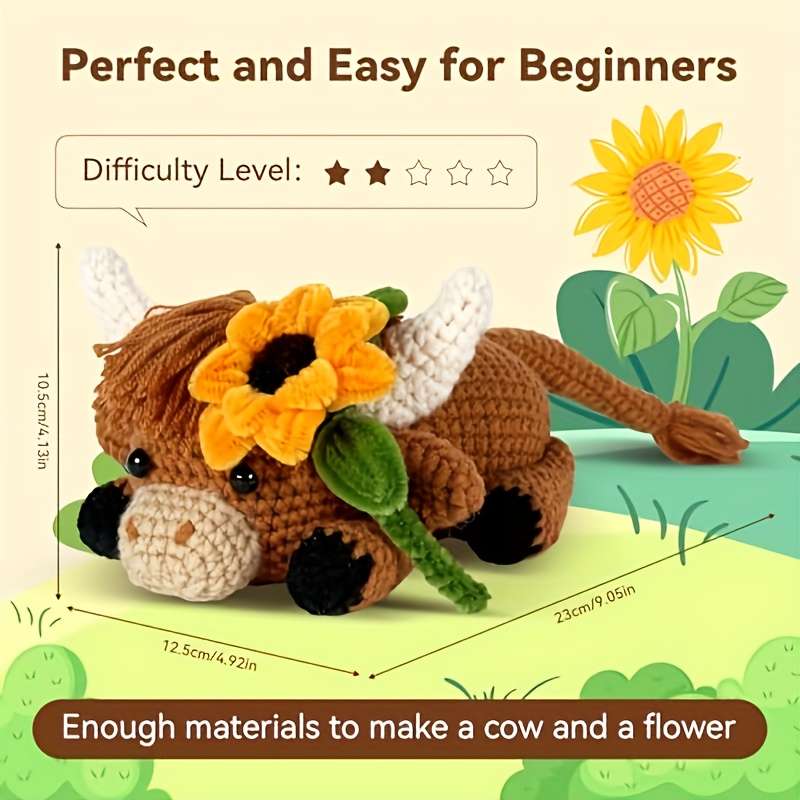 Toy Dolls Items Highland Cows  Add  Sunflowers [2 piece Set]