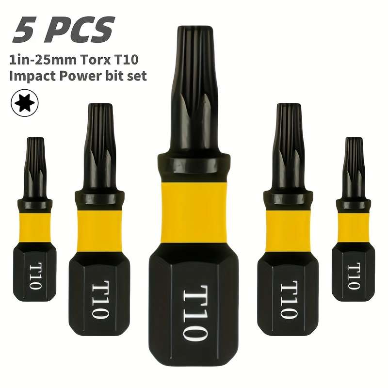 Screwdriver Bit Tool Set Model 25Mm T10 Quantity 5Pcs