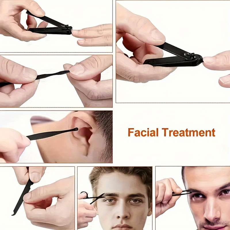 12pcs Set Modern Manicure Travel Kit Portable Trolley Case Nail Set Nail Clippers And Groomin