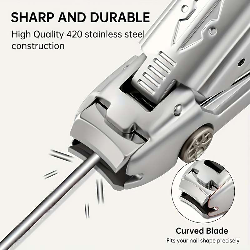 1pc Stainless Steel Nail Clipper Set with Concave Blade Edges Portable Large Size Car-Shape