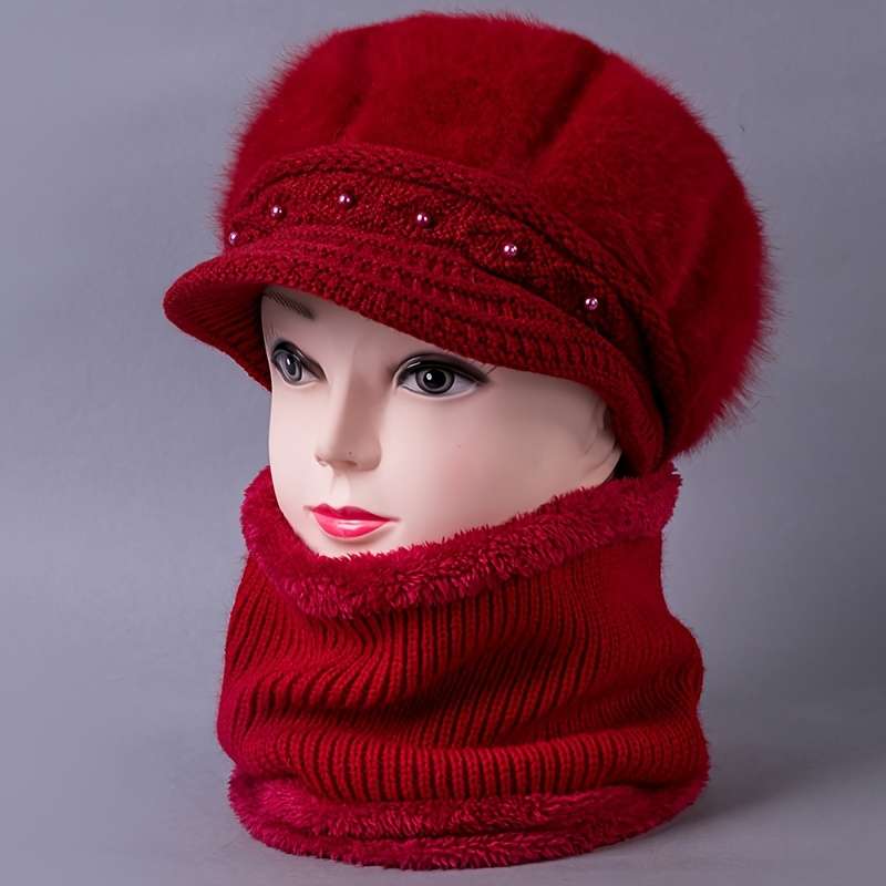 Winter Hat Color Gray Hat Add Scarf