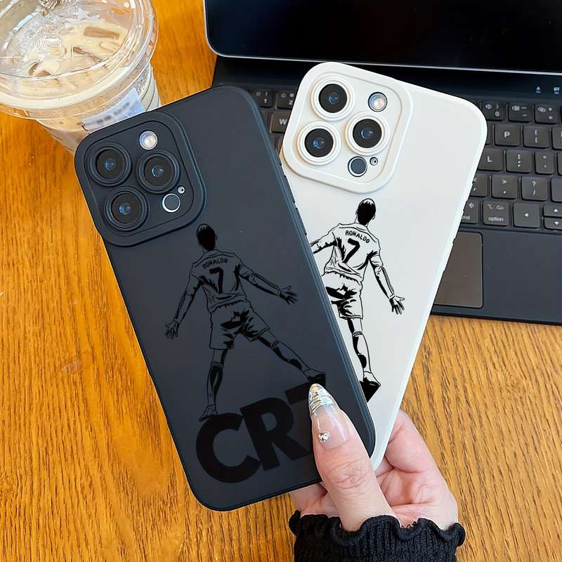 1Pc Black For iPhone XR Angel Eyes CR7 Phone Case