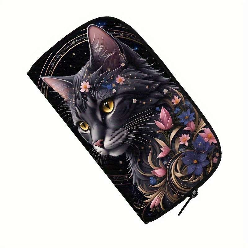 1pc Kawaii Black Cat Moon Print wallet women purse credit card money coin bags ladies clutch bag