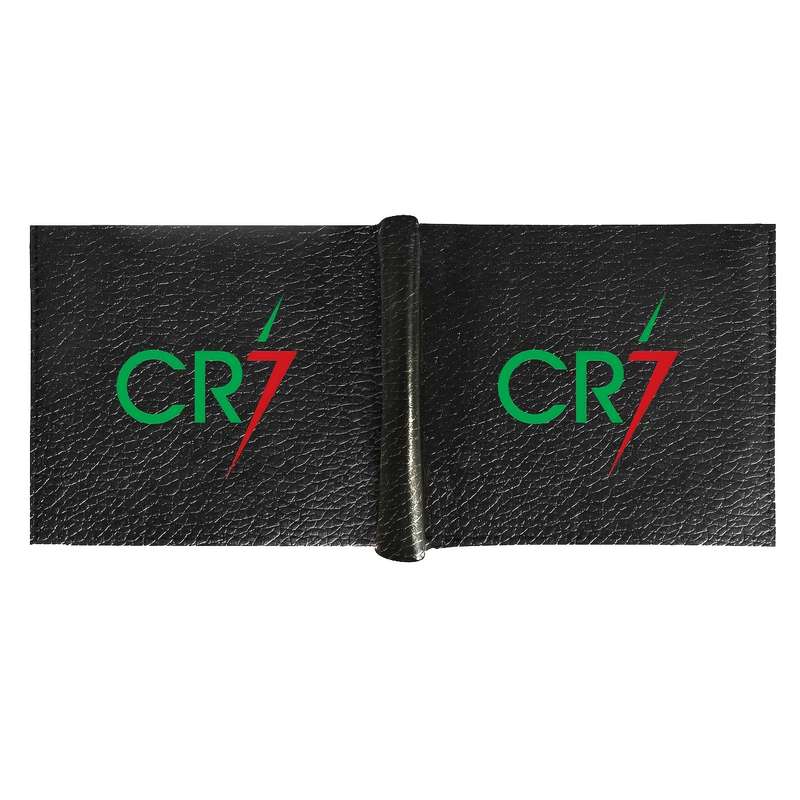 1pc CR7 Men's Sleek Black Faux Leather Bifold Wallet with Card HolderCompact Multifunctional