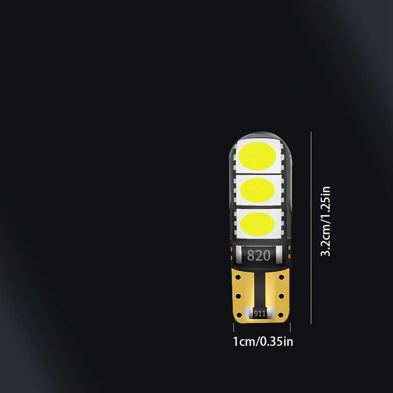 2pcs LED Automotive Turn Signal Light T10 W5W High Bright White 5050 Beads 6pcs Fast