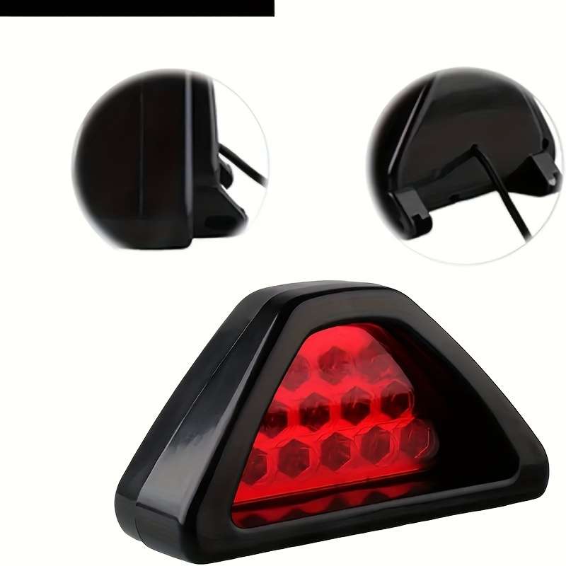 1pc F1-Style Triangular LED Rear Fog Light Universal Fit Brake Warning Tail Lamp for