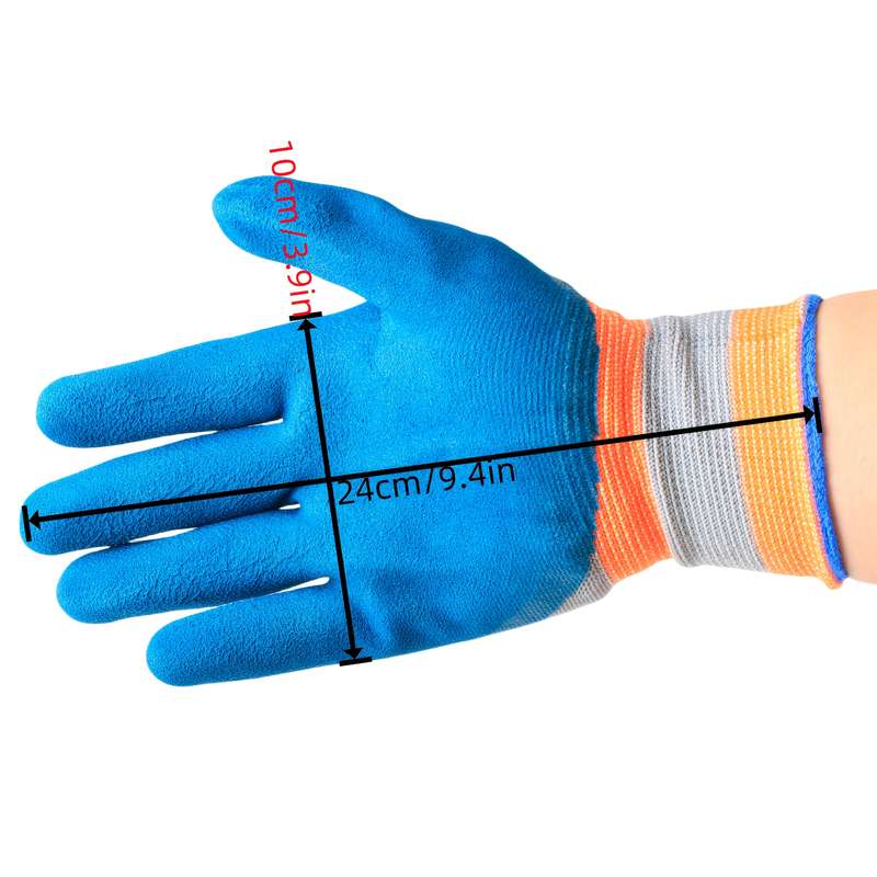 1 Pair Blue One Size Multi Purpose Work Gloves