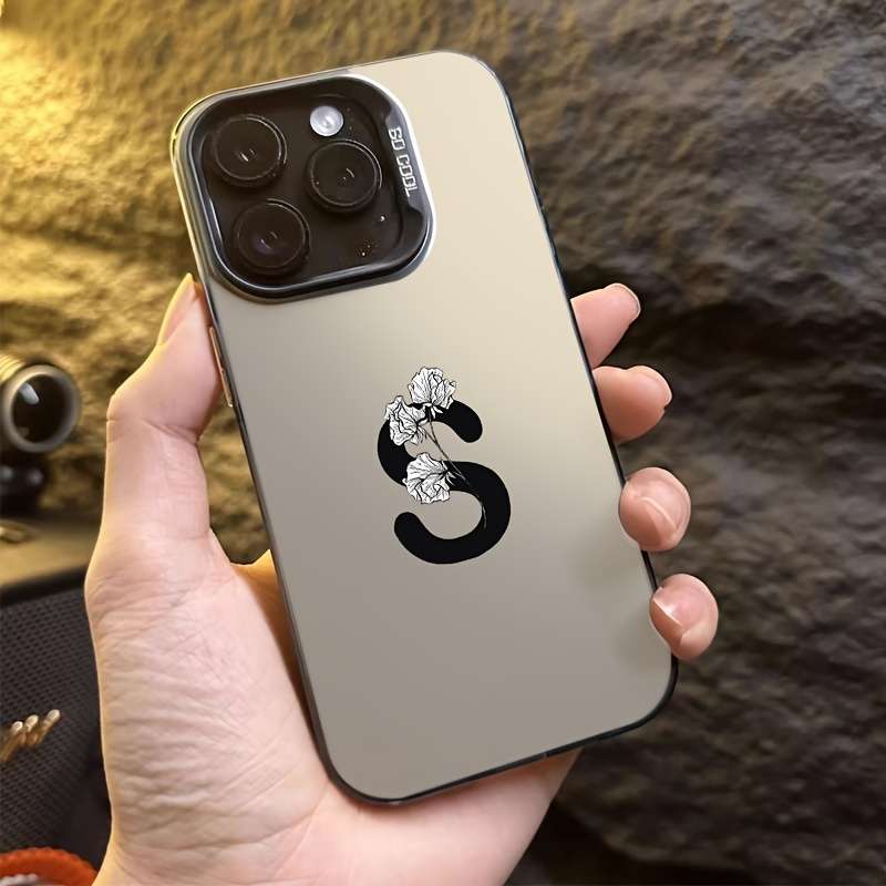 1Pc Mixed Color For iPhone 14 Pro Max English Letter S Phone Case