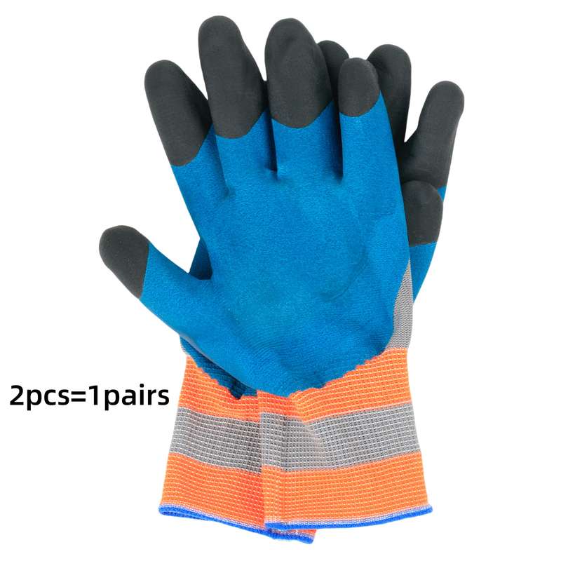 Work Gloves Color Thickened Finger Coating Size 6Pcs 3Pairs