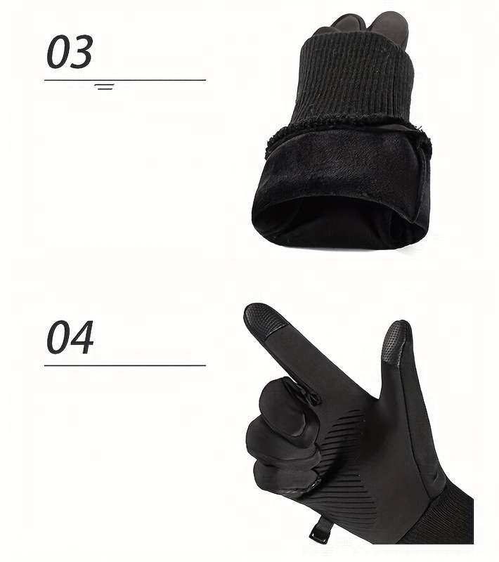 Winter Gloves Color Black Size One To Size