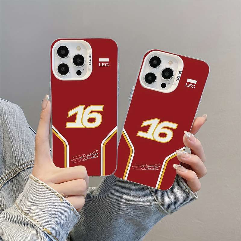 1Pc Mixed Color For iPhone 16 Pro Max Racing Driver No 16 Phone Case