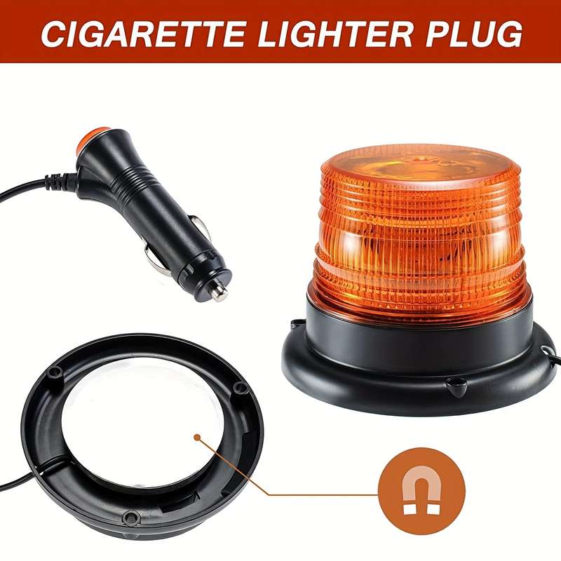 1pc Amber LED Emergency Beacon Light for Trucks and Cars 24 LED Mini Rooftop Bar 1