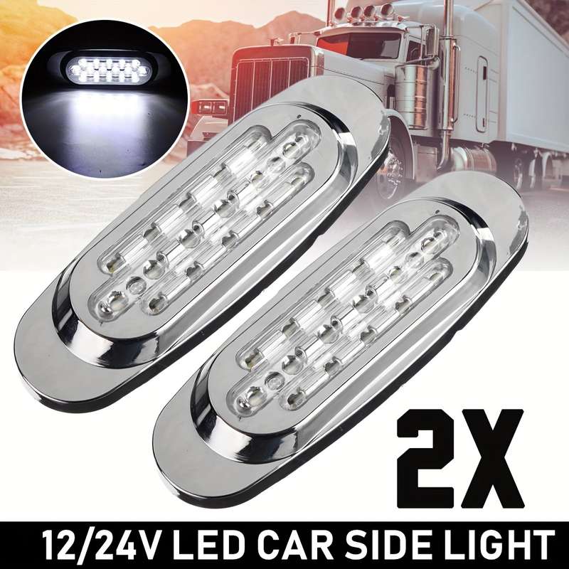 2pcs LED Car Side Marker Lights 16LED 12-24V Universal Position Side Lights for Truc