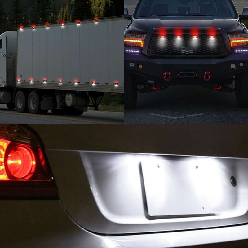 2pcs 8LED License Plate Light Truck RV Trailer Width Light Car Side Light 12-24V