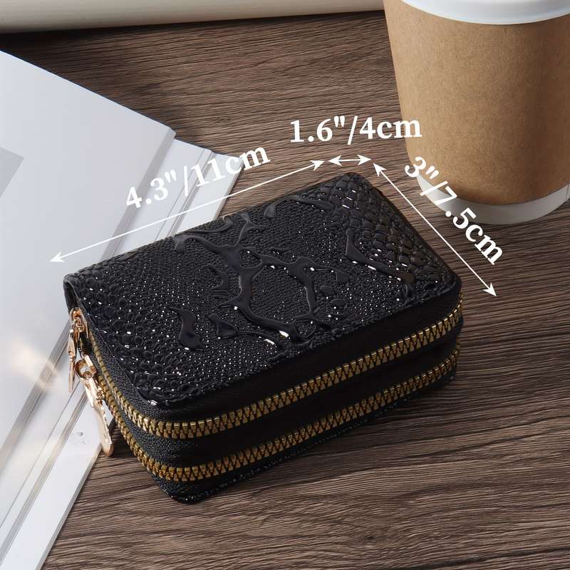 1pc Women'S Minimalist Nylon Short Wallet Solid Color Coin Purse with Zipper Closure Lightweight