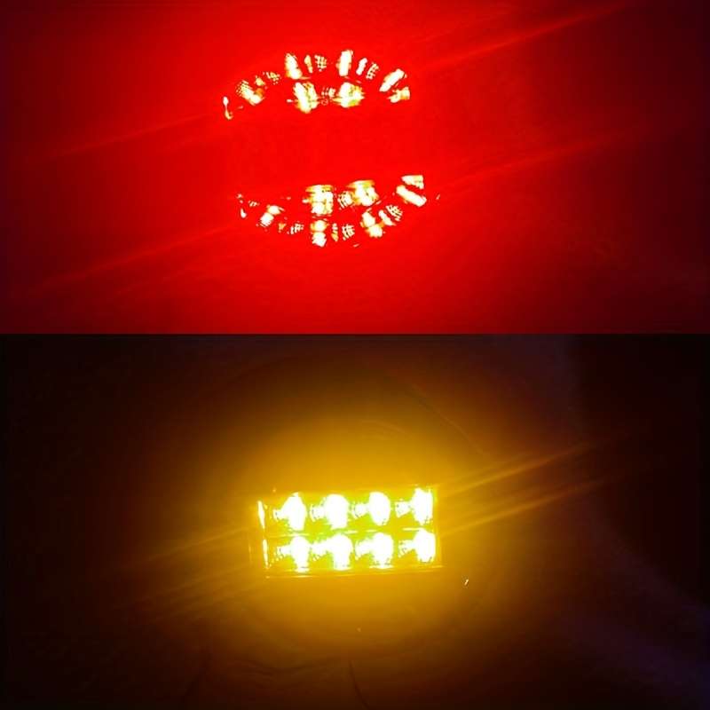 1pc Red-Yellow 10.16cm Round 20LED Red Yellow White Truck LED Decorative Lights 24V