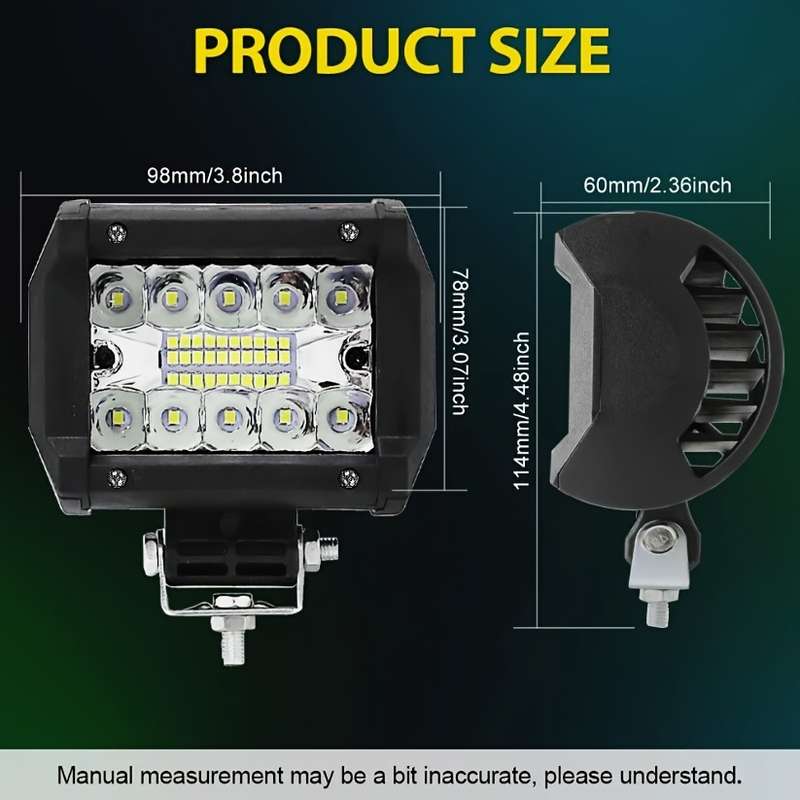 2pcs 10.16cm Automotive LED Work Lights 20LED 60W Universal for CarTruckPickupSUV