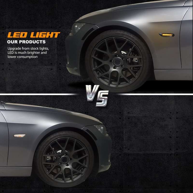 2pcs LED Dynamic Turn Signal Side Marker Sequential Flashing Lights for BMW E46 E36 E