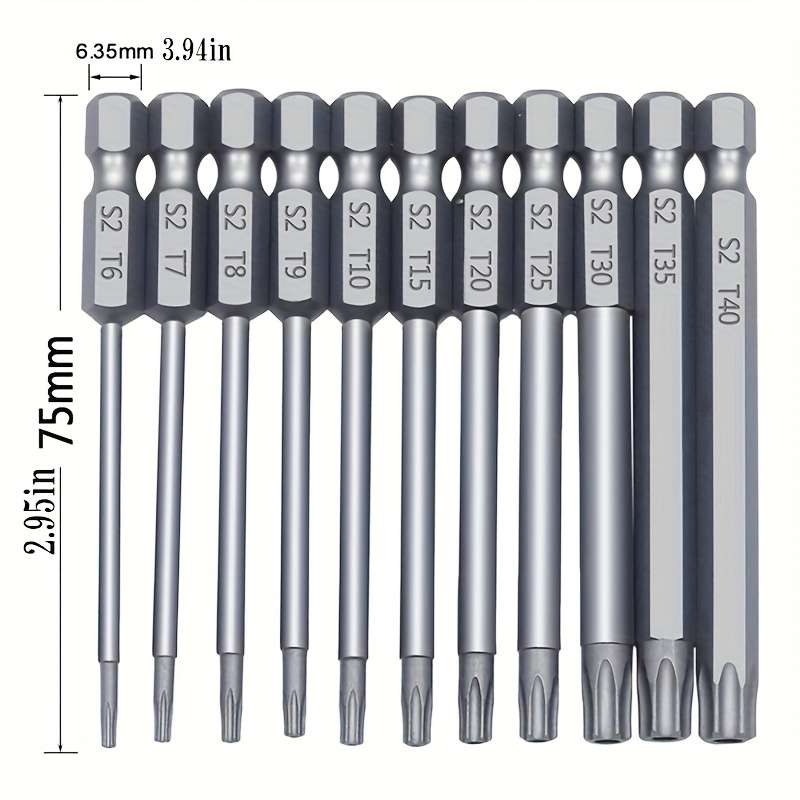 Screwdriver Bit Tool Set Style 11Pcs75Mm