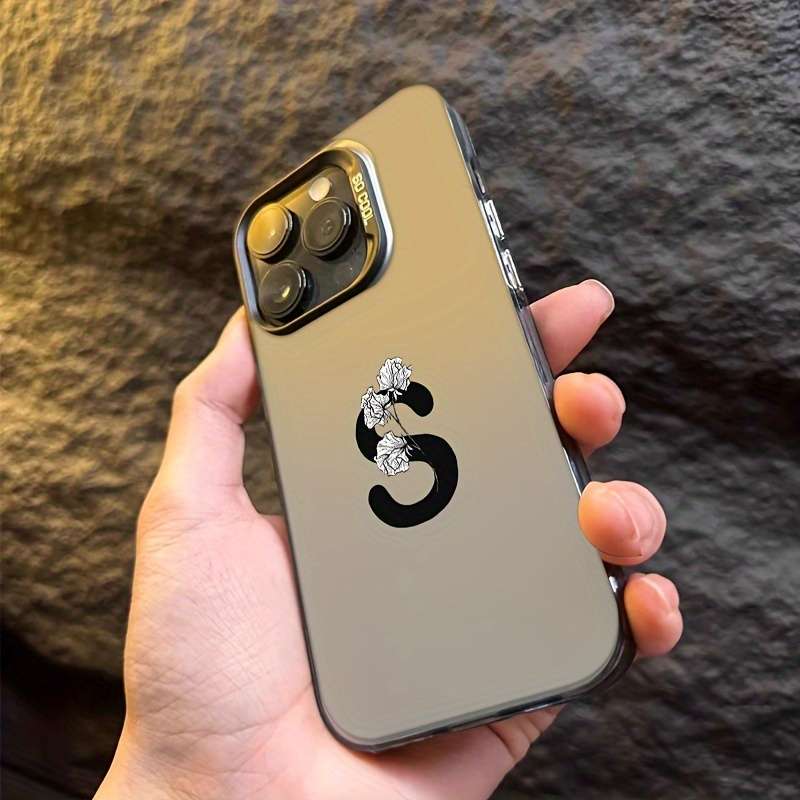 1Pc Mixed Color For iPhone 14 Pro Max English Letter S Phone Case
