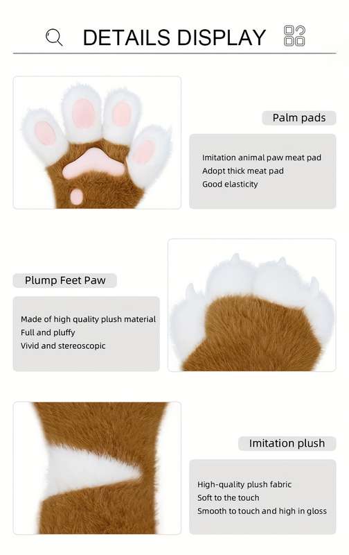 Winter Gloves Color Brown And White